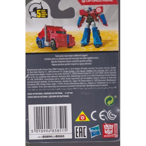 TRANSFORMERS ACTION FIGURE 2" - 5 cm  OPTIMUS PRIME LEGION CLASS ROBOTS IN DISGUISE - COMBINER FORCE  Hasbro B0894