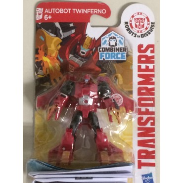 TRANSFORMERS ACTION FIGURE 2" - 5 cm  AUTOBOT TWINFERNO LEGION CLASS ROBOTS IN DISGUISE - COMBINER FORCE  Hasbro C2336