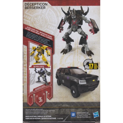 TRANSFORMERS ACTION FIGURE 5,5" - 15 cm  DECEPTICON BERSERKER  Hasbro C1322 THE LAST KNIGHT PREMIER EDITION DELUXE CLASS