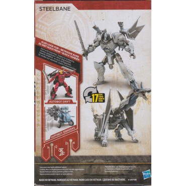 TRANSFORMERS ACTION FIGURE 5,5" - 15 cm STEELBANE Hasbro C2401 THE LAST KNIGHT PREMIER EDITION DELUXE CLASS