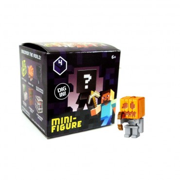 Minecraft 2.5 cm action figure Serie 4 SKELETON PUMPKIN HEAD Single Mini Figure NEW in opened box