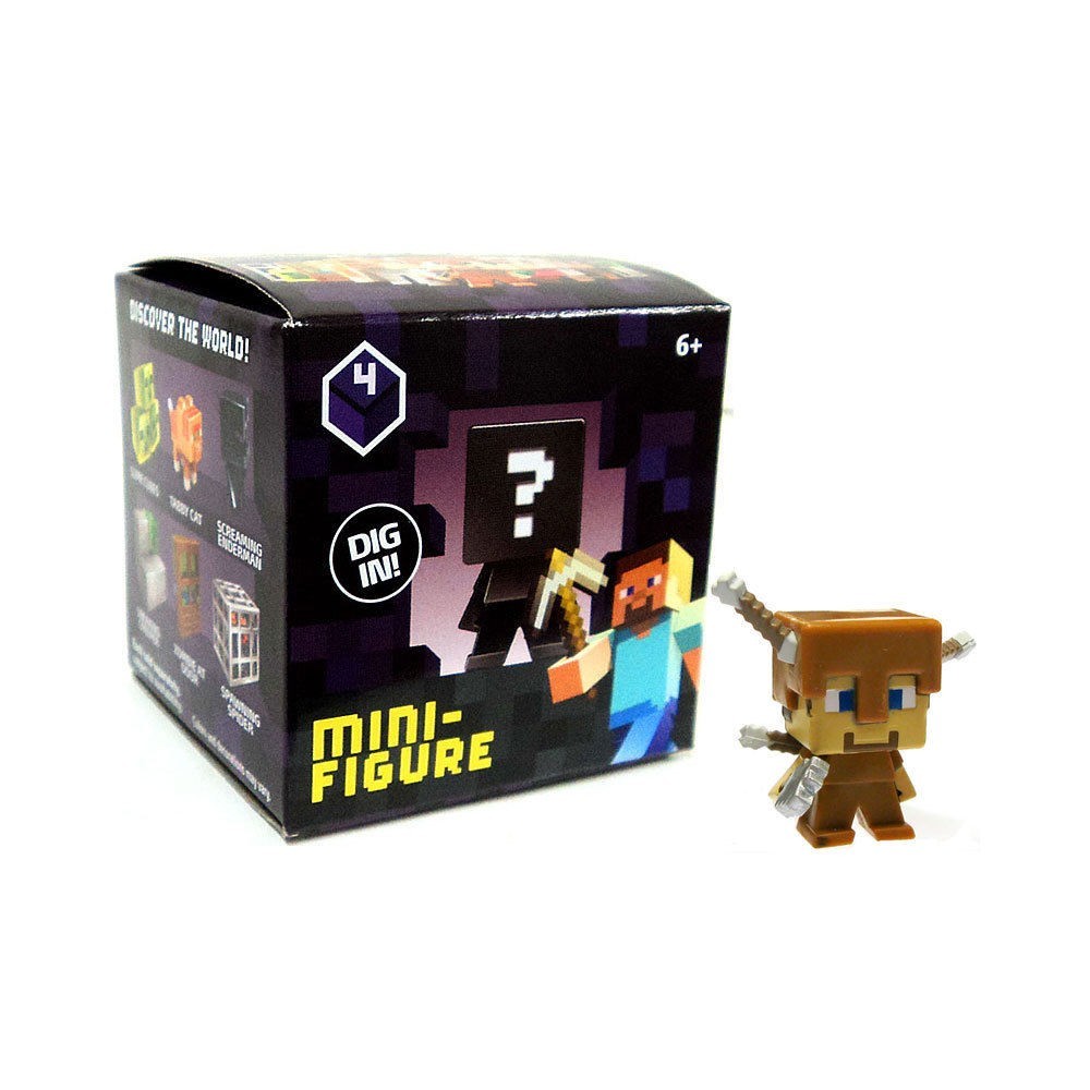 Minecraft 2.5 cm action figure Serie 4 STEVE WITH ARROW DAMAGE Single Mini Figure NEW in opened box