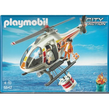 PLAYMOBIL CITY ACTION 5542 COAST GUARD FIRE FIGHTING HELICOPTER