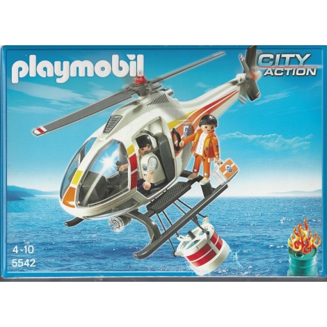 PLAYMOBIL CITY ACTION 5542 COAST GUARD FIRE FIGHTING HELICOPTER