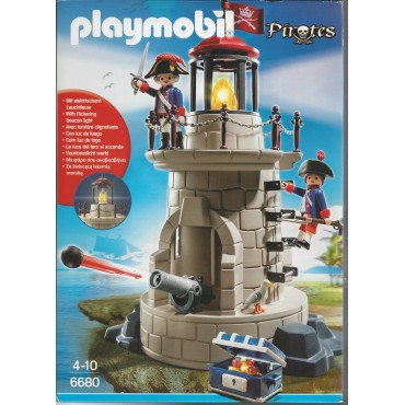 PLAYMOBIL PIRATES 6680 SOLDIERS' LOOKOUT WITH FLASHING BEACON LIGHT