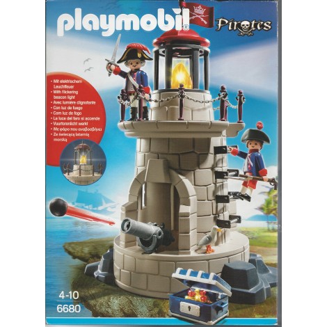 PLAYMOBIL PIRATES 6680 SOLDIERS' LOOKOUT WITH FLASHING BEACON LIGHT