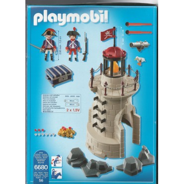 PLAYMOBIL PIRATES 6680 SOLDIERS' LOOKOUT WITH FLASHING BEACON LIGHT