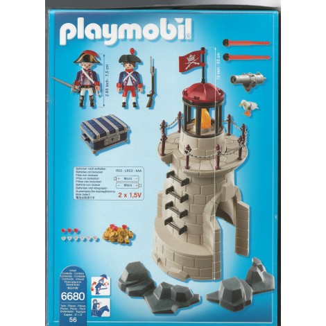 PLAYMOBIL PIRATES 6680 SOLDIERS' LOOKOUT WITH FLASHING BEACON LIGHT