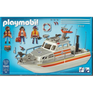 PLAYMOBIL CITY ACTION 5540 COAST GUARD RESCUE BOAT WITH WATER HOSE