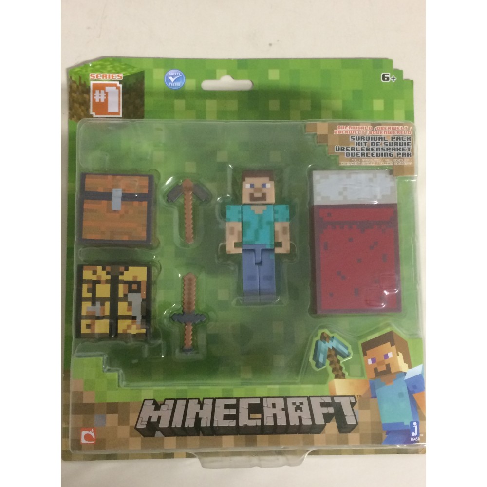 Minecraft 3,5" - 8 cm action figure Serie 2 STEVE SURVIVAL PACK  Mojang 16450