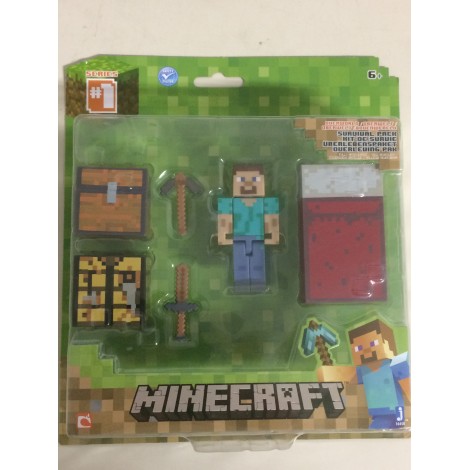 Minecraft 3,5" - 8 cm action figure Serie 2 STEVE SURVIVAL PACK  Mojang 16450