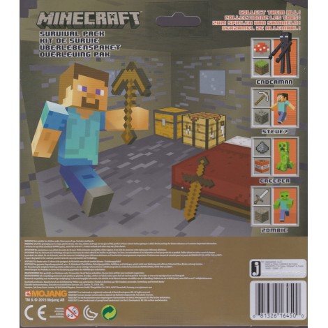 Minecraft 3,5" - 8 cm action figure Serie 2 STEVE SURVIVAL PACK  Mojang 16450