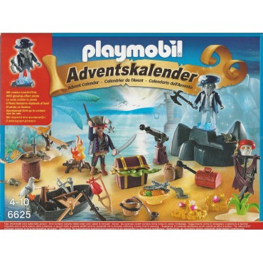 PLAYMOBIL CALENDARIO DELL'AVVENTO 6625 L'ISOLA DEL TESORE DEI PIRATI