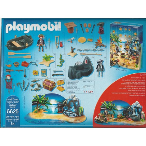 PLAYMOBIL CALENDARIO DELL'AVVENTO 6625 L'ISOLA DEL TESORE DEI PIRATI