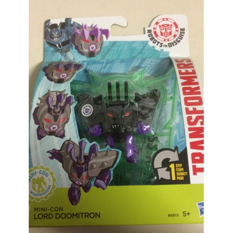 TRANSFORMERS ACTION FIGURE 2,5" - 5 cm MINI CON WEAPONIZER LORD DOOMITRON Robots in disguise Hasbro B6813