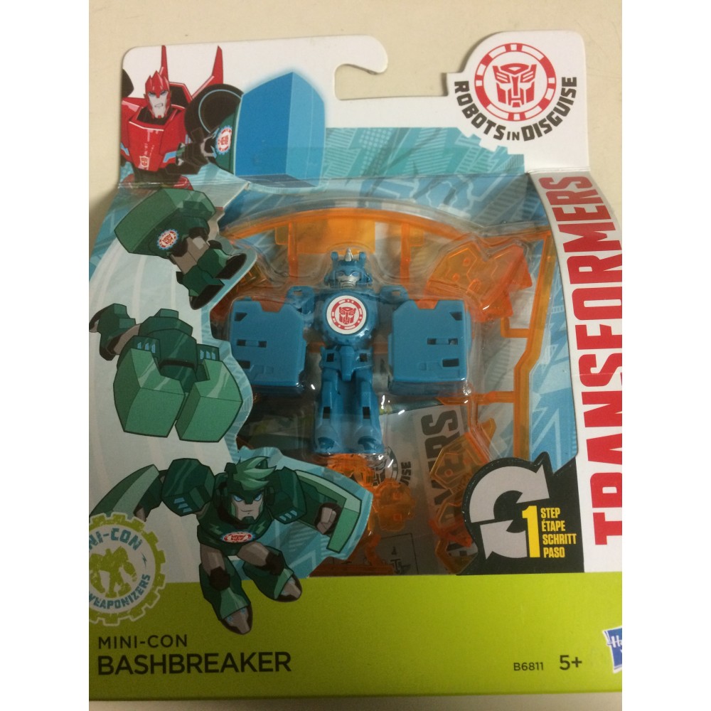 TRANSFORMERS ACTION FIGURE 2,5" - 5 cm MINI CON WEAPONIZER BASHBREAKER Robots in disguise Hasbro B6811