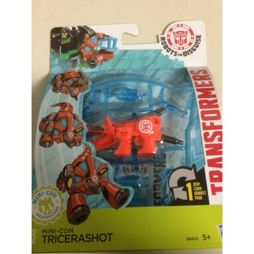 TRANSFORMERS ACTION FIGURE 2,5" - 5 cm MINI CON WEAPONIZER TRICERASHOT Robots in disguise Hasbro B6810