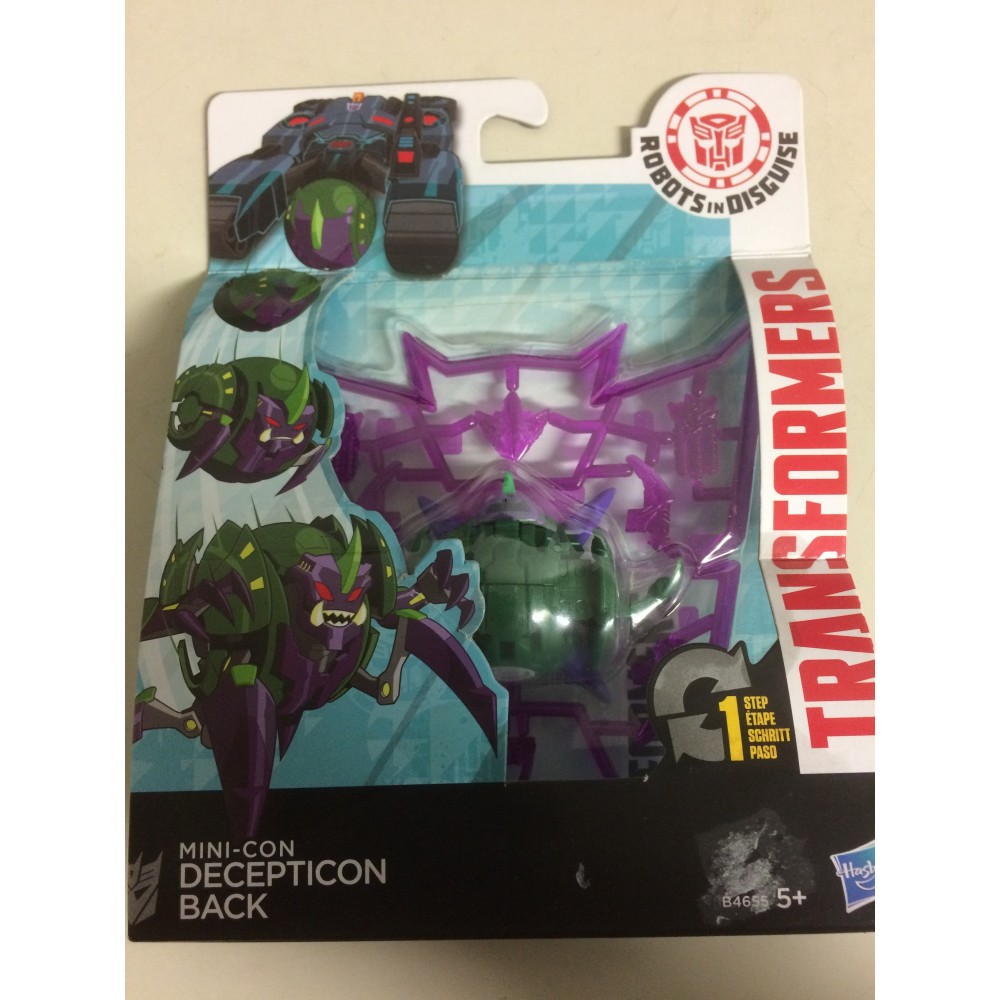 TRANSFORMERS ACTION FIGURE 2,5" - 5 cm MINI CON DECEPTICON BACK Robots in disguise Hasbro B4655