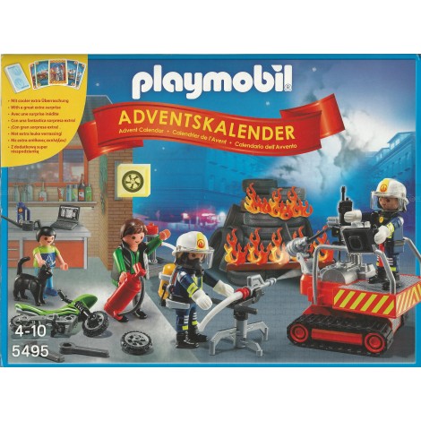 PLAYMOBIL CALENDARIO DELL'AVVENTO 5495 OPERAZIONE DI SOCCORSO DEI POMPIERI