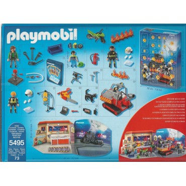 PLAYMOBIL CALENDARIO DELL'AVVENTO 5495 OPERAZIONE DI SOCCORSO DEI POMPIERI