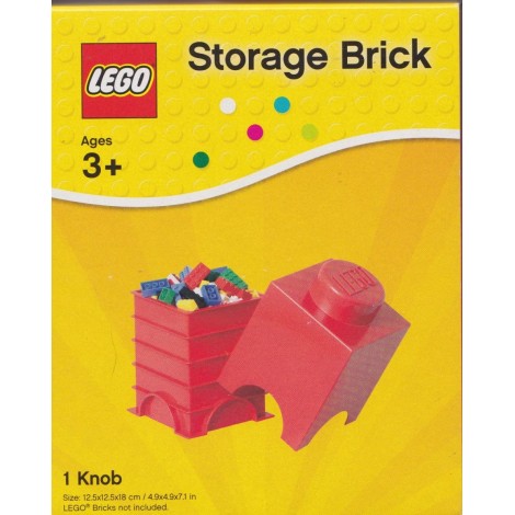 LEGO STORAGE BRICK 4001 1 KNOB RED NEW STILL SEALED 125 x 125x 180 mm