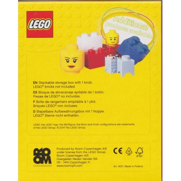 LEGO STORAGE BRICK 4001 1 KNOB ROSSO NEW STILL SEALED 125 x 125x 180 mm