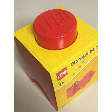 LEGO STORAGE BRICK 4001 1 KNOB RED NEW STILL SEALED 125 x 125x 180 mm