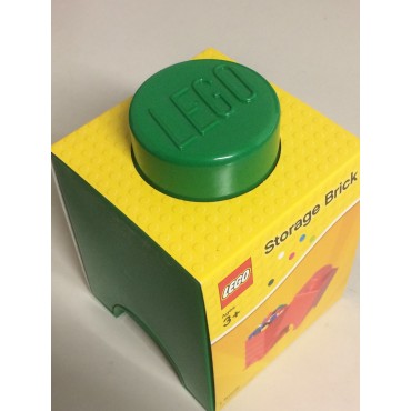 LEGO STORAGE BRICK 4001 1 KNOB VERDE NEW STILL SEALED 125 x 125x 180 mm