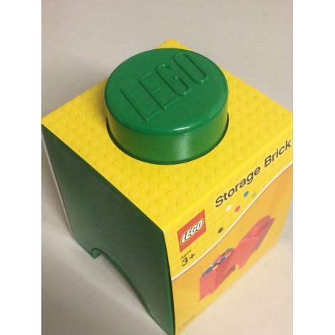 LEGO STORAGE BRICK 4001 1 KNOB GREEN NEW STILL SEALED 125 x 125x 180 mm