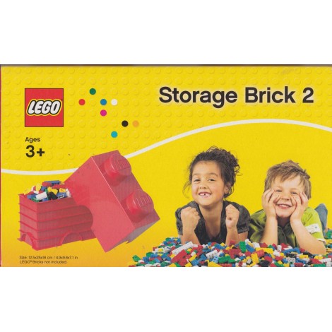 LEGO STORAGE BRICK 4002 2 KNOBS VERDE NEW STILL SEALED 125 x 250x 180 mm