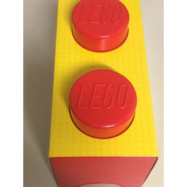 LEGO STORAGE BRICK 4002 2 KNOBS RED NEW STILL SEALED 125 x 125x 180 mm