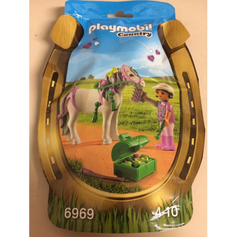 PLAYMOBIL COUNTRY 6969 STALLIERE CON PONY " HEART "