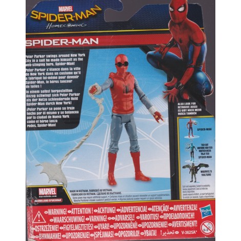 SPIDER MAN  HOMECOMING ACTION FIGURE 6" - 15 cm HOMEMADE SUIT SPIDER MAN Hasbro B9991