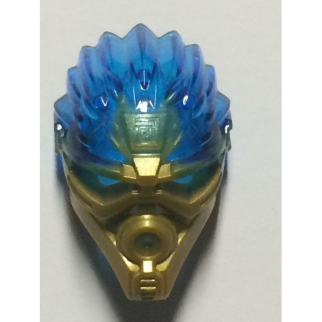 LEGO USED BIONICLE REPLACEMENT PART 24160 MASK N° 6 2016 MULTI GOLD & TRASP BLUE