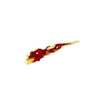 LEGO USED BIONICLE REPLACEMENT PART 11302  FLAME 3X10X1 W/ CROSSHOLE MULTICOLOUR RED - YELLOW