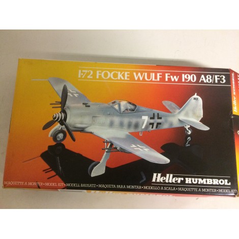 modellino in plastica HELLER HUMBOROL 80235 FOCKE WULF FW 190 A8/F3 scala 1: 72 nuovo in scatola  aperta e danneggiata