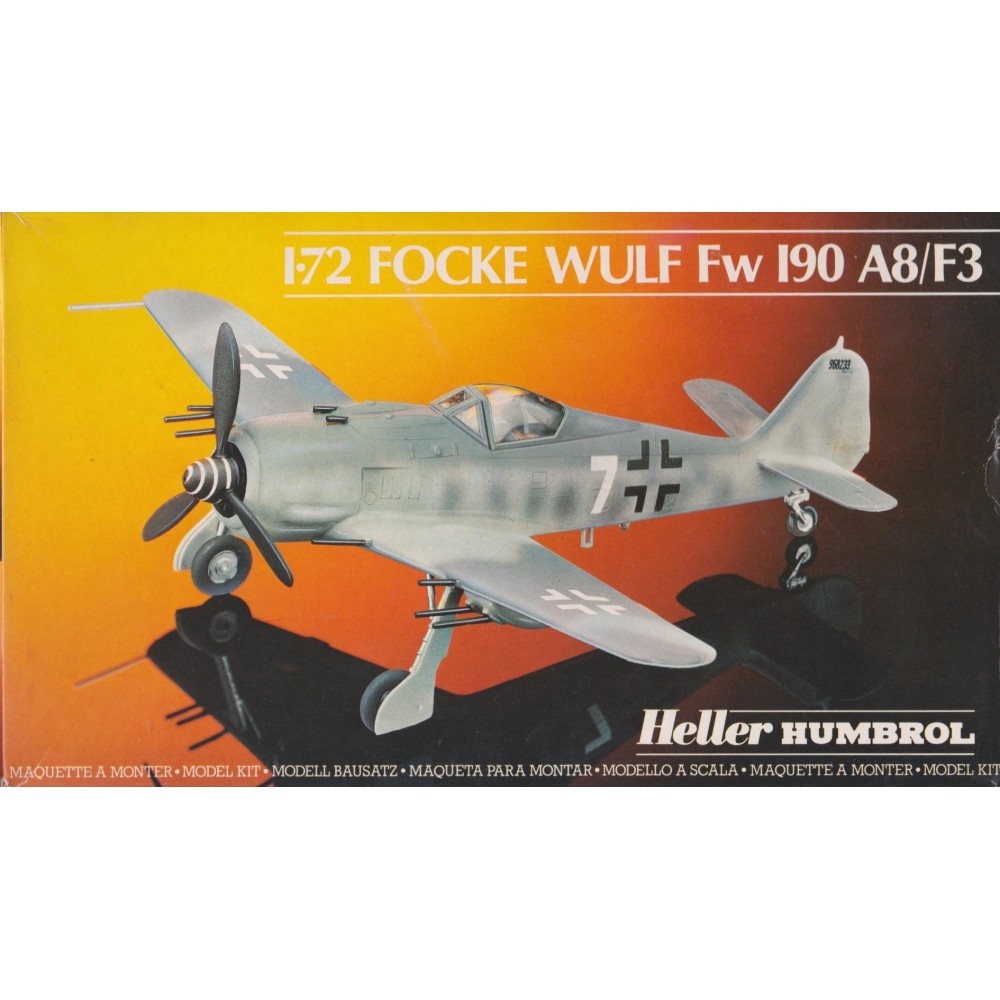 modellino in plastica HELLER HUMBOROL 80235 FOCKE WULF FW 190 A8/F3 scala 1: 72 nuovo in scatola  aperta e danneggiata