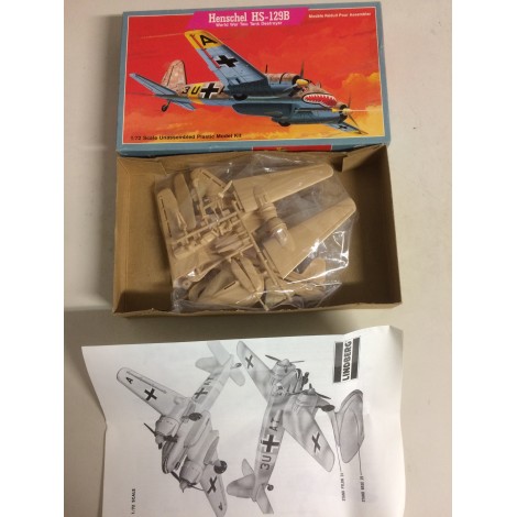 plastic model kit scale 1 : 72 LINDBERG 474 HENSCHEL HS 129B new in open box