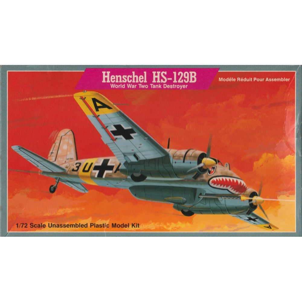 modellino in plastica LINDBERG 474 HENSCHEL HS 129B  scala 1: 72 nuovo in scatola  aperta e danneggiata