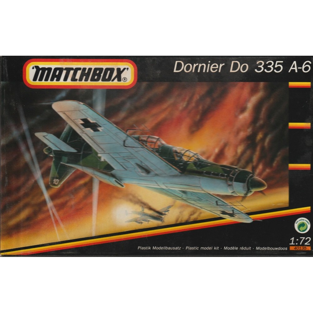 modellino in plastica MATCHBOX 40135 DORNIER DO 335 A-6  scala 1: 72 nuovo in scatola  aperta e danneggiata