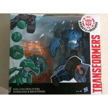 TRANSFORMERS ACTION FIGURE OVERLOAD & BACKTRACK mini con deployers Robots in disguise Hasbro B4716
