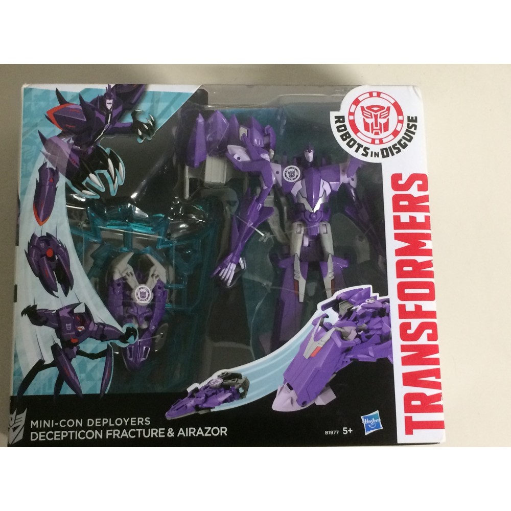 TRANSFORMERS ACTION FIGURE DECEPTICON FRACTURE & AIRAZOR mini condeployers Robots in disguise Hasbro B1977