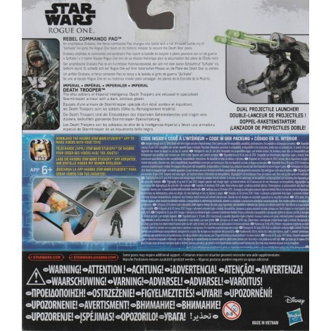 STAR WARS 3.75" - 9 cm ACTION FIGURE REBEL COMMANDO PAO vs IMPERIAL DEATH TROOPER double pack Hasbro  B7259