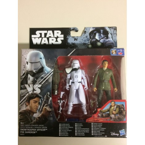 STAR WARS 3.75" - 9 cm ACTION FIGURE FIRST ORDER SNOWTROOPER vs POE DAMERON double pack Hasbro  B8612