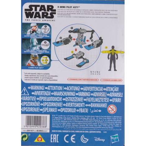 STAR WARS ACTION FIGURE  3.75 " - 9 cm X WING PILOT ASTY hasbro B4167