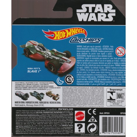 HOT WHEELS - STAR WARS  CARSHIPS BOBA FETT'S SLAVE I single vehicle package DPV28