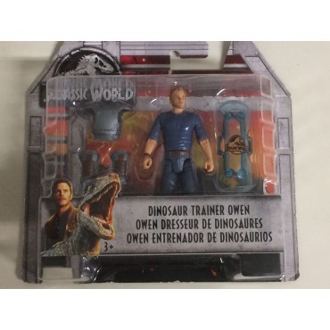 JURASSIC WORLD FIGURE  3.75 " - 9 cm OWEN & BABY BLUE MATTEL FMM 01