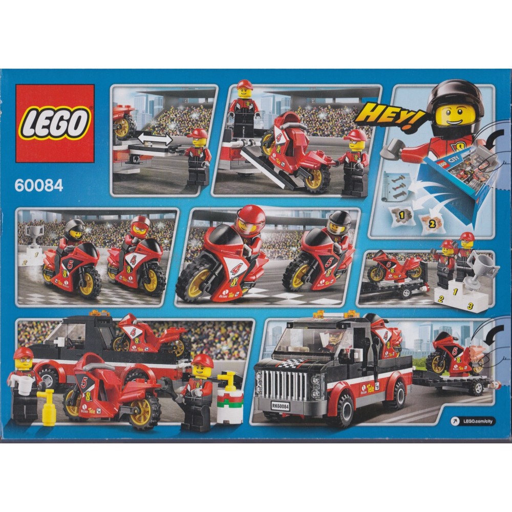 slidbane henvise is LEGO CITY 60084 RACING BIKES TRANSPORTER