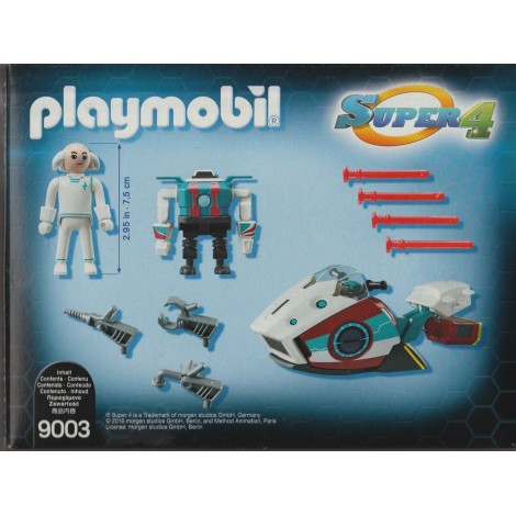 PLAYMOBIL SUPER 4 9003 SKYJET WITH DR. X & ROBOT