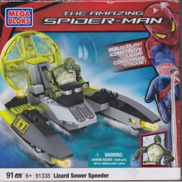 MEGA BLOKS THE AMAZING SPIDER MAN 91338 LIZARD SEWER SPEEDER